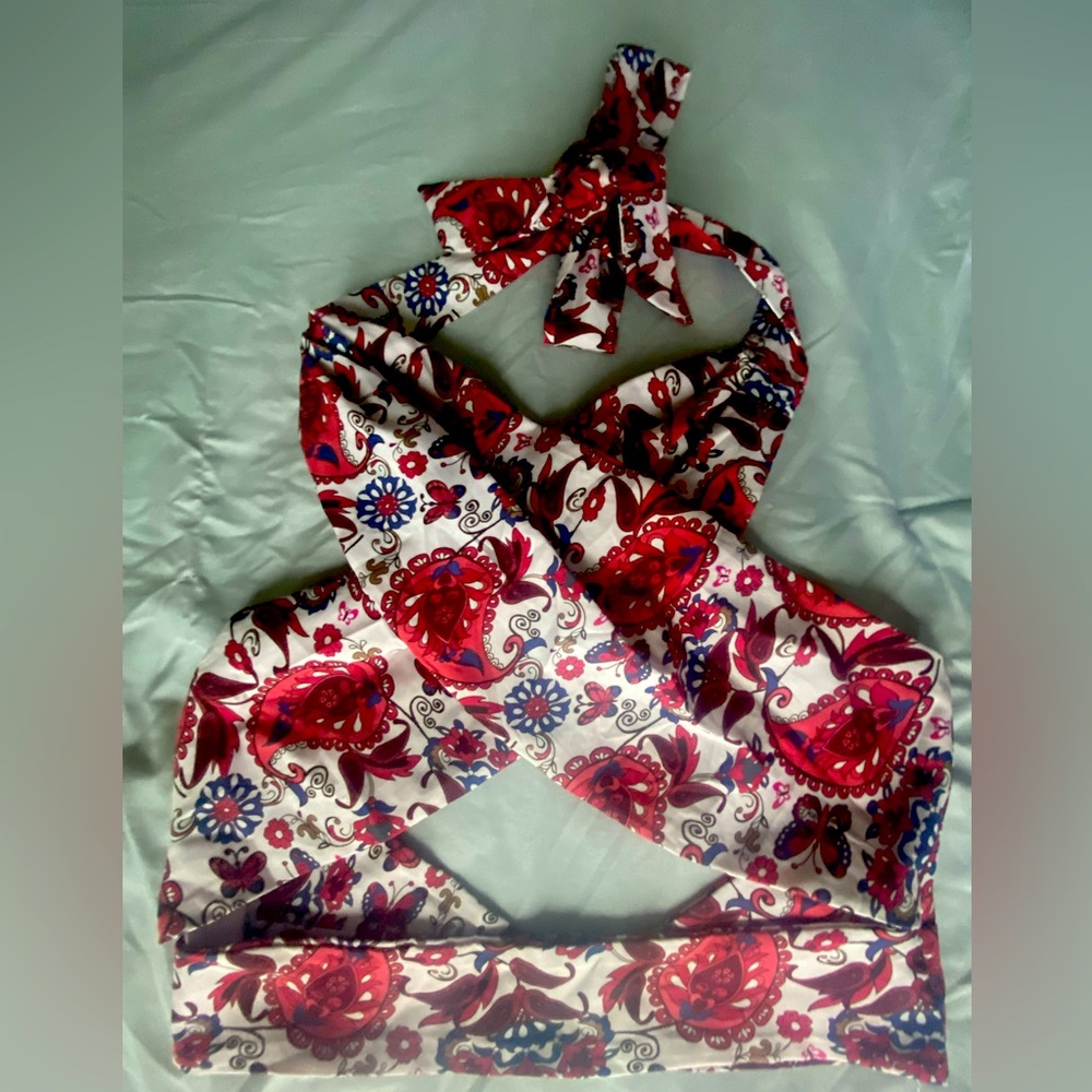 Silk Scarf Wrap Halter Top